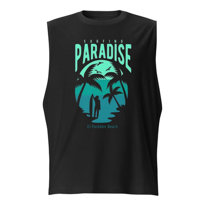Consigue el mejor merch de El Paredón: camisetas, sudaderas y más con estilo único. Compra ahora: Playera sin Mangas Paraíso del Surf
