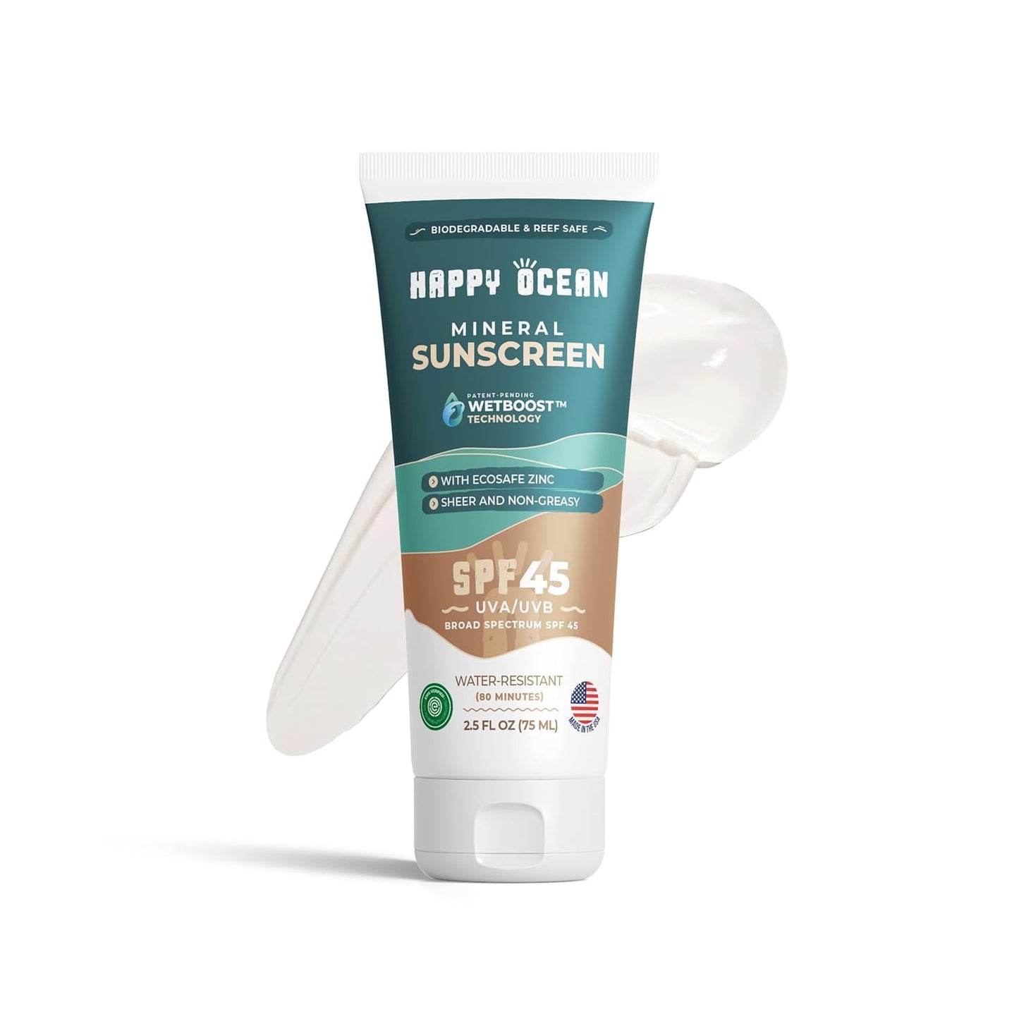 Sunscreen SPF 45 Biodegradable | Happy Ocean