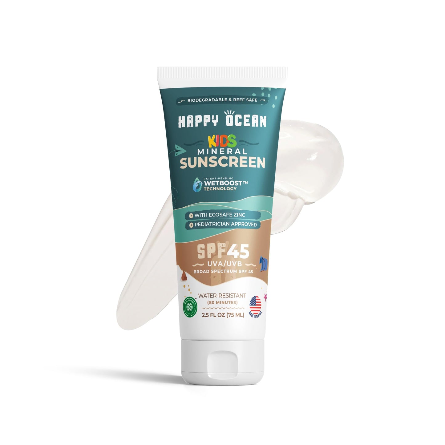 Sunscreen SPF 45 Biodegradable | Happy Ocean