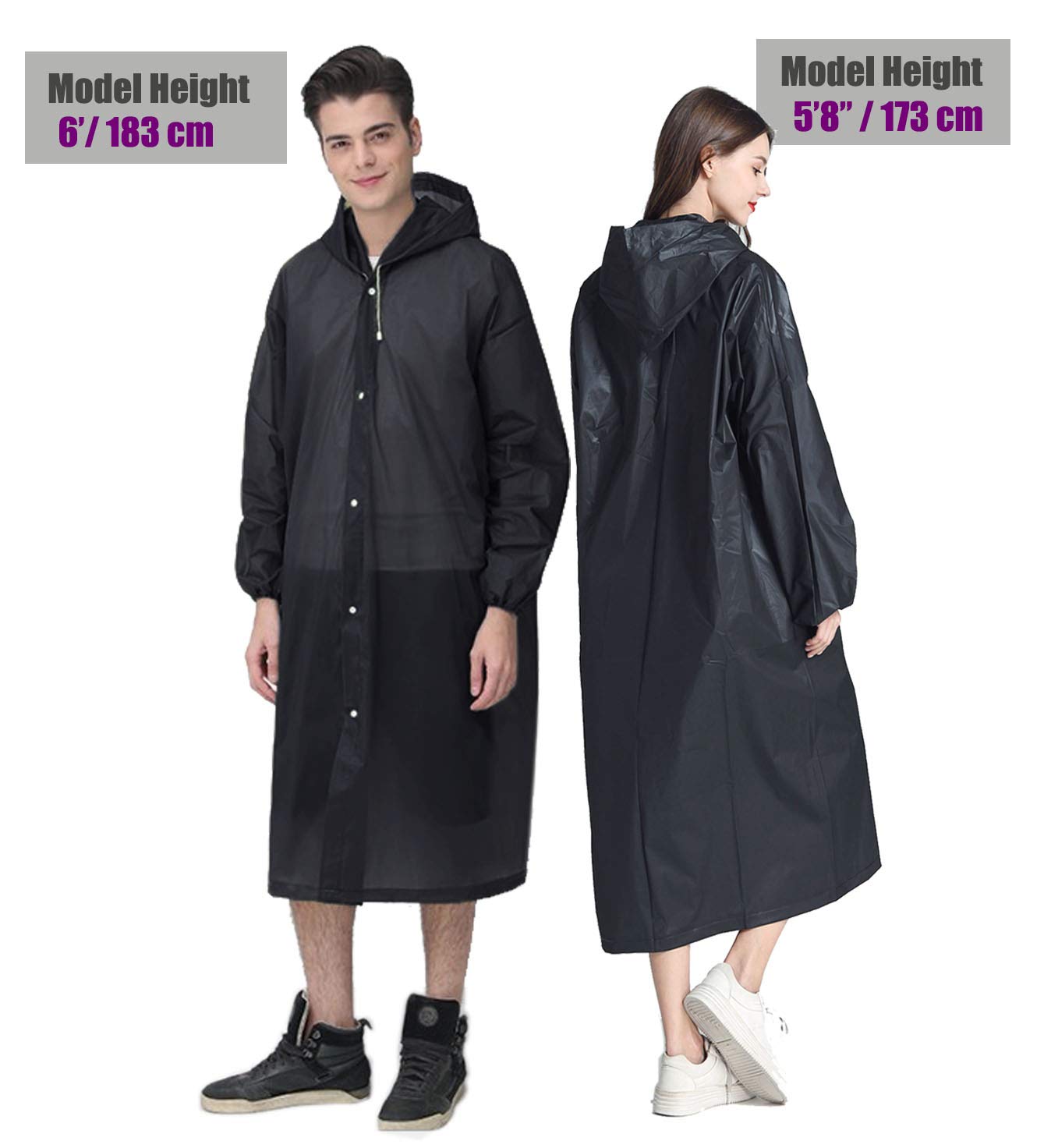 EVA Portable Rain Jackets with Hood