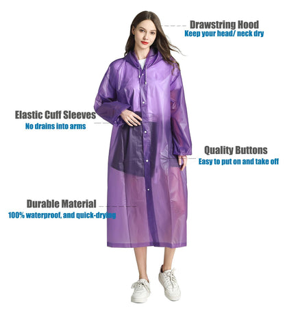 EVA Portable Rain Jackets with Hood