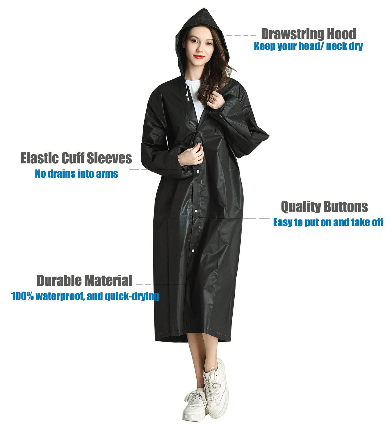 EVA Portable Rain Jackets with Hood