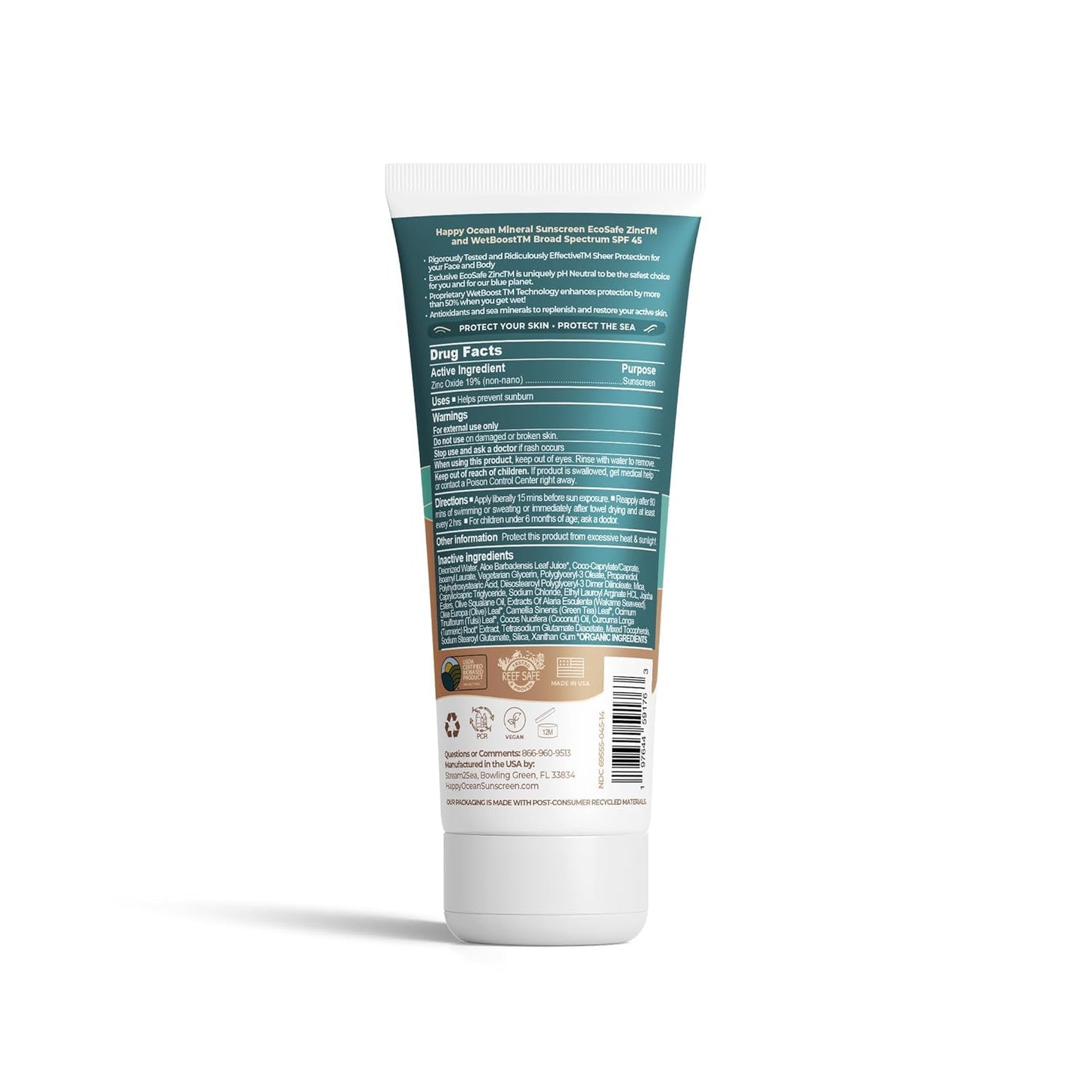 Sunscreen SPF 45 Biodegradable | Happy Ocean