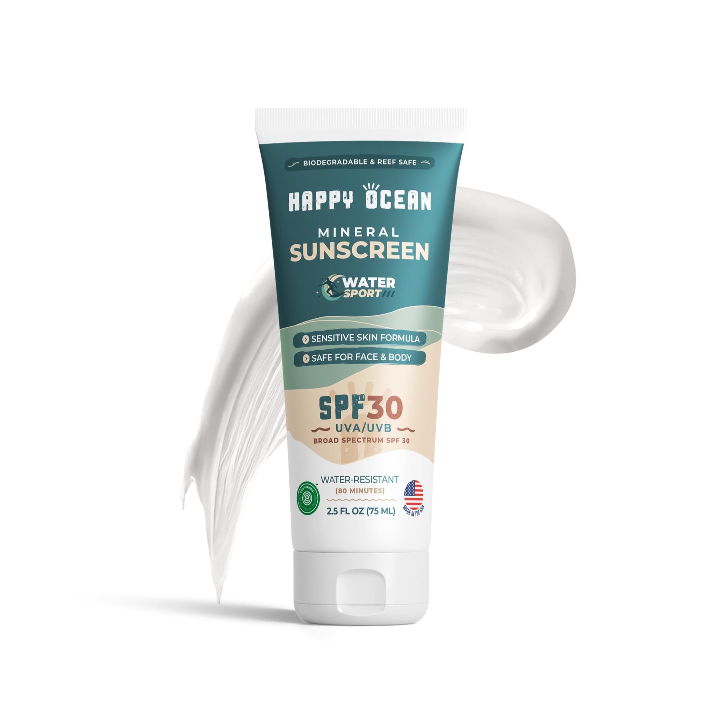 Sunscreen SPF 45 Biodegradable | Happy Ocean