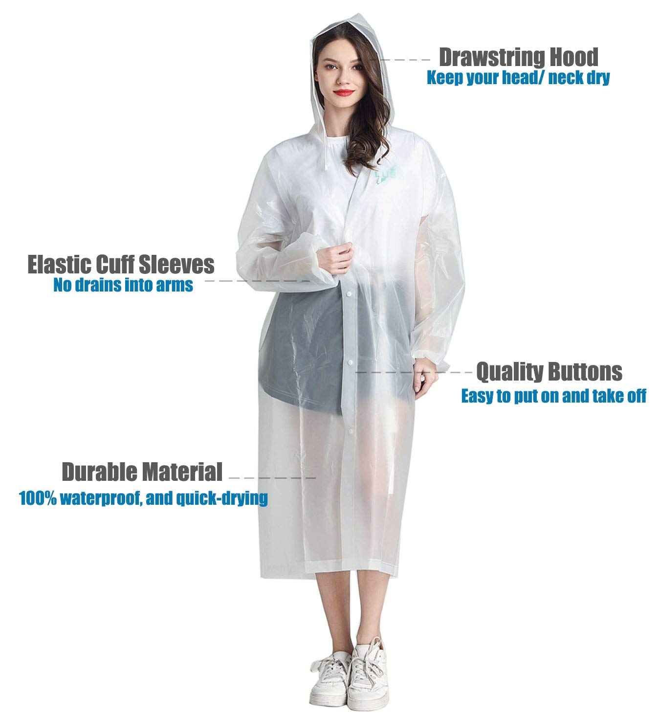 EVA Portable Rain Jackets with Hood