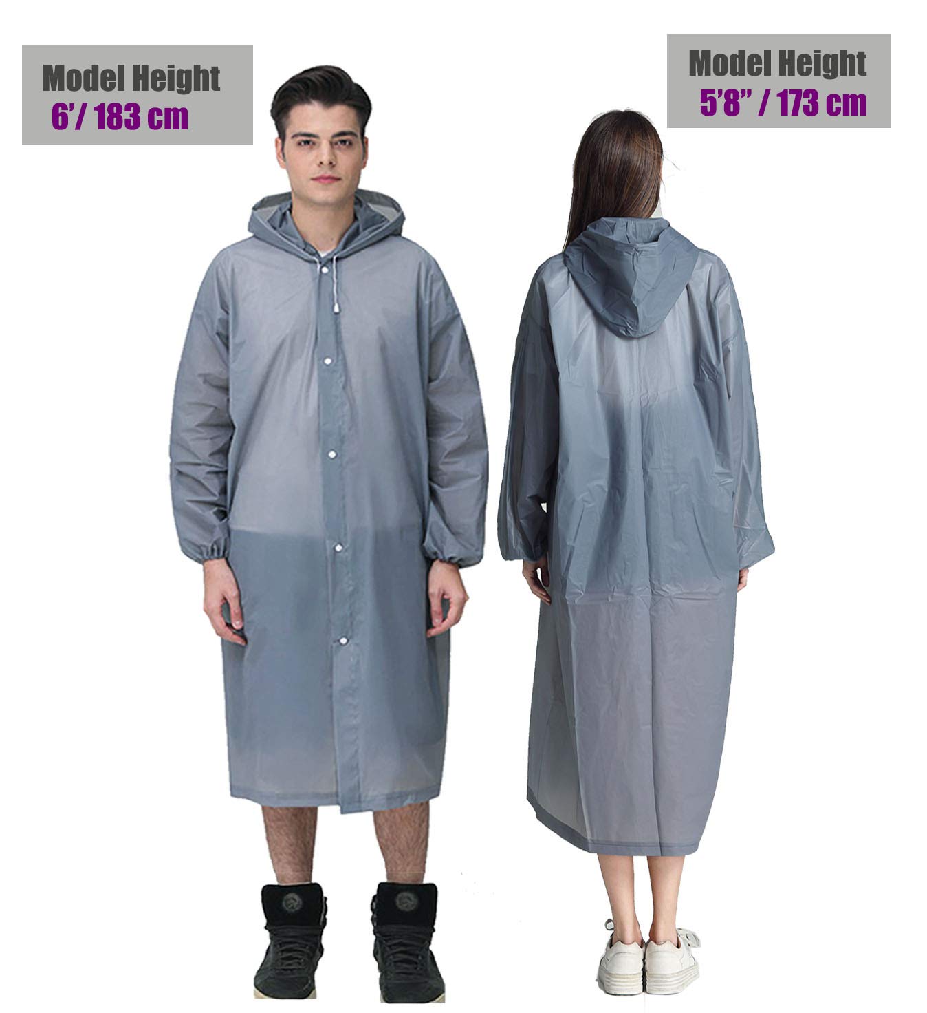 EVA Portable Rain Jackets with Hood