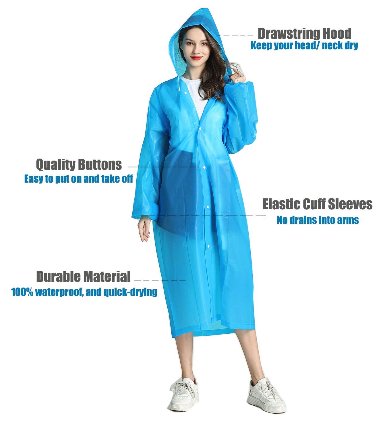 EVA Portable Rain Jackets with Hood