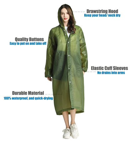 EVA Portable Rain Jackets with Hood