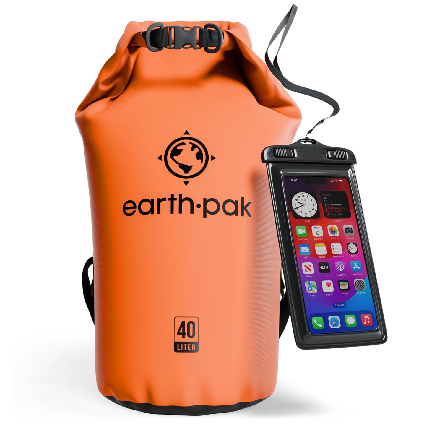 Earth Pak 55L Waterproof Dry Bag with Phone Pouch