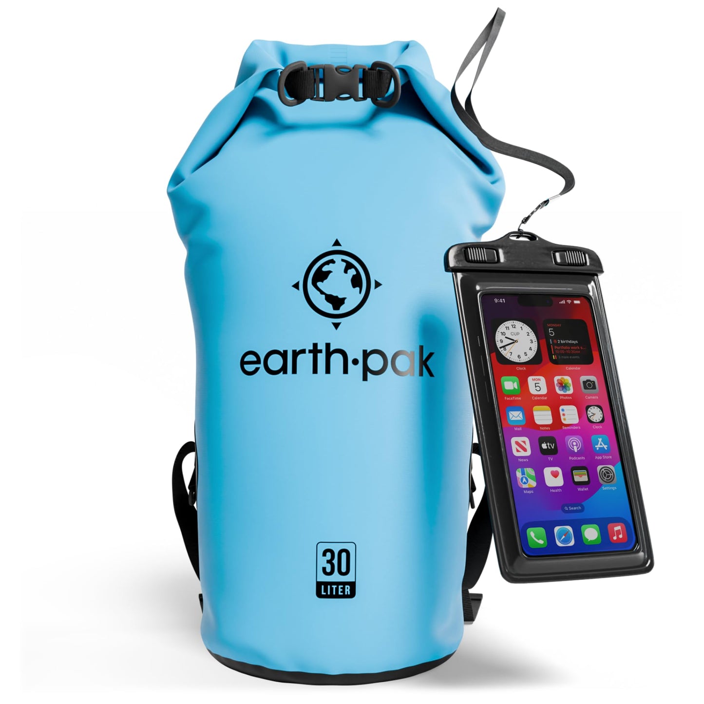 Earth Pak 55L Waterproof Dry Bag with Phone Pouch