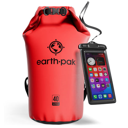 Earth Pak 55L Waterproof Dry Bag with Phone Pouch