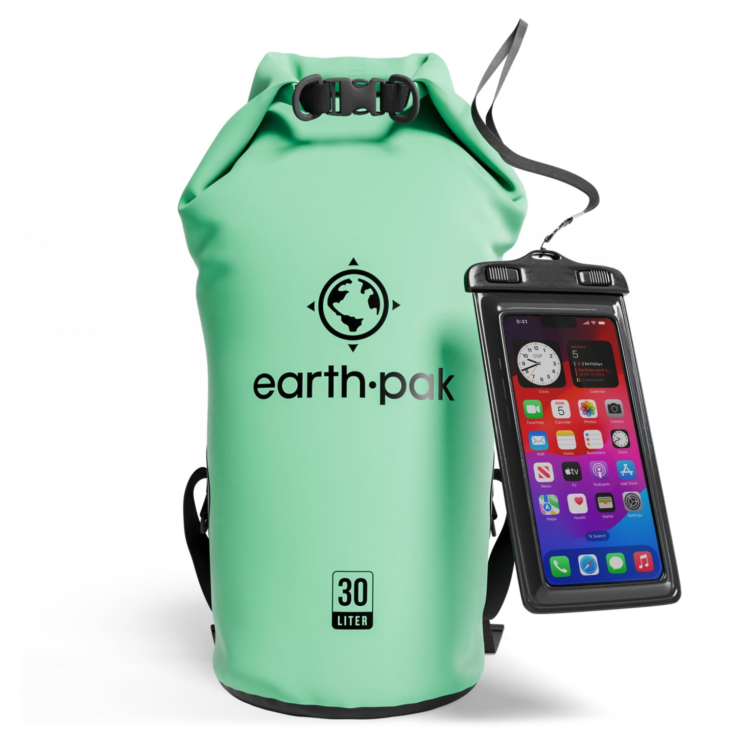 Earth Pak 55L Waterproof Dry Bag with Phone Pouch