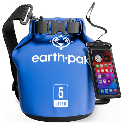 Earth Pak 55L Waterproof Dry Bag with Phone Pouch