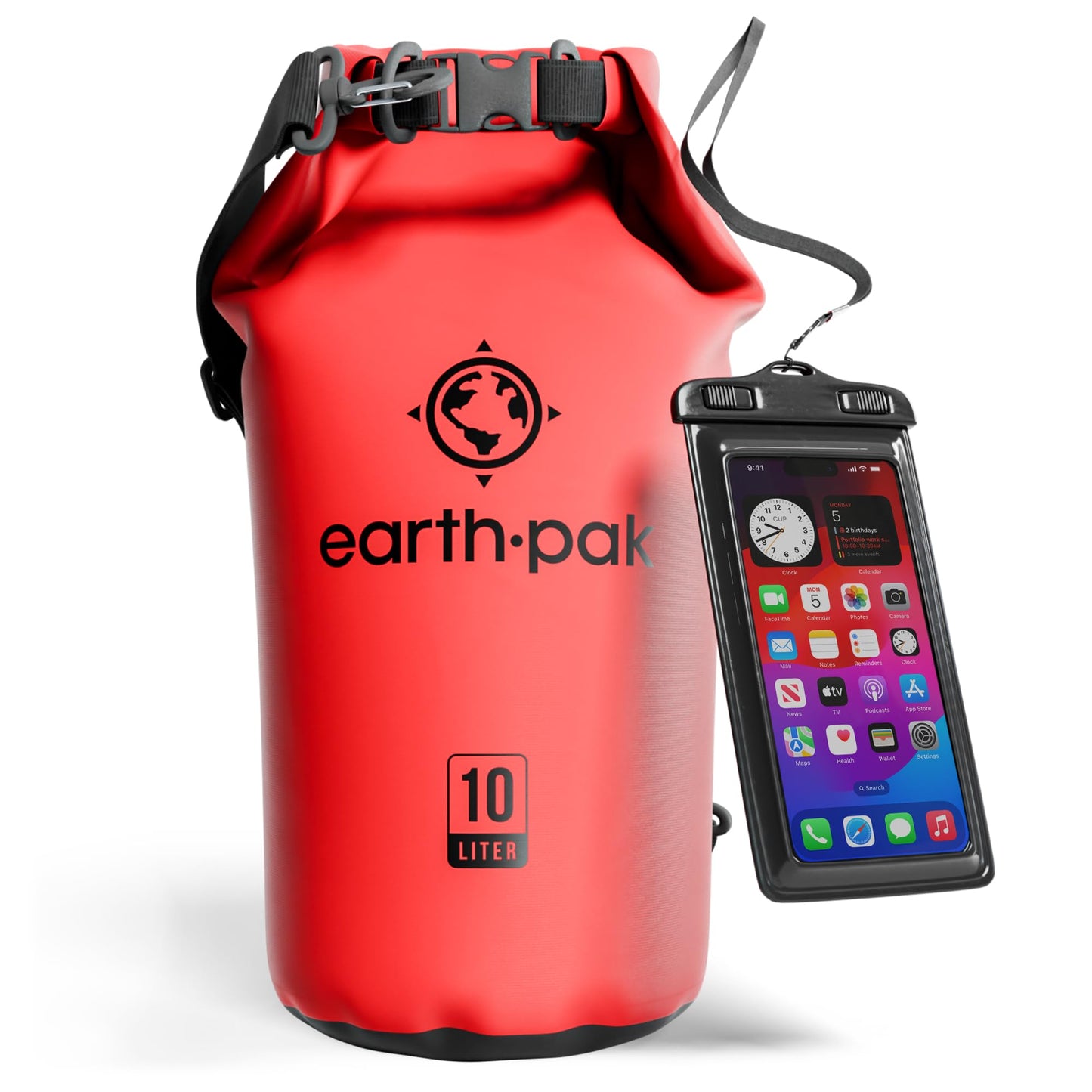 Earth Pak 55L Waterproof Dry Bag with Phone Pouch