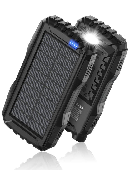 Solar Power Bank 42800mAh with LED Flashlight