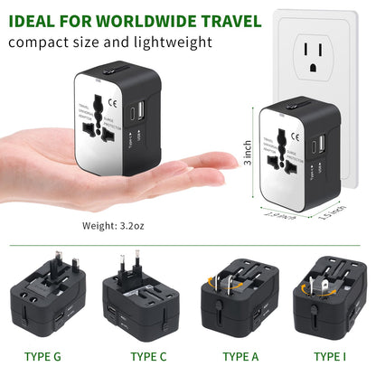 Universal Travel Adapter with USB C