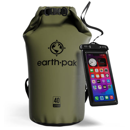 Earth Pak 55L Waterproof Dry Bag with Phone Pouch