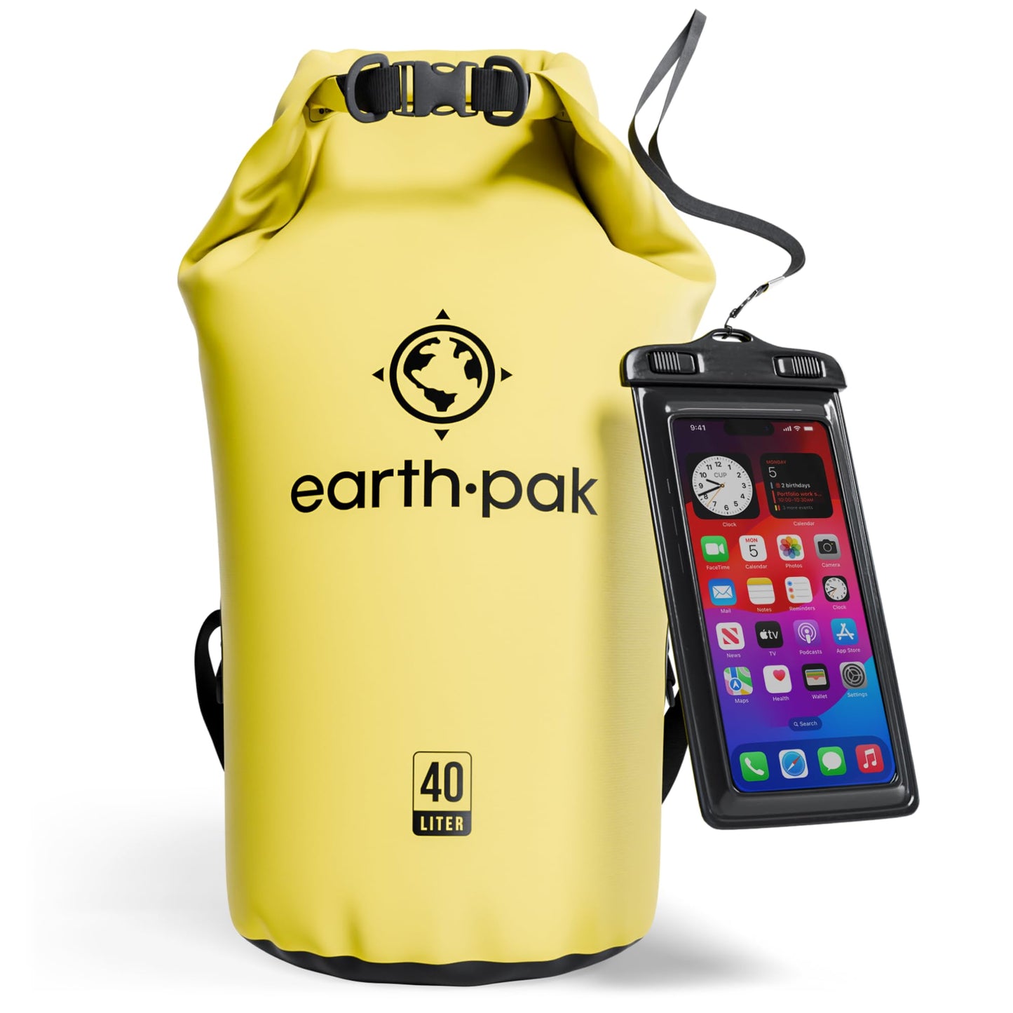 Earth Pak 55L Waterproof Dry Bag with Phone Pouch