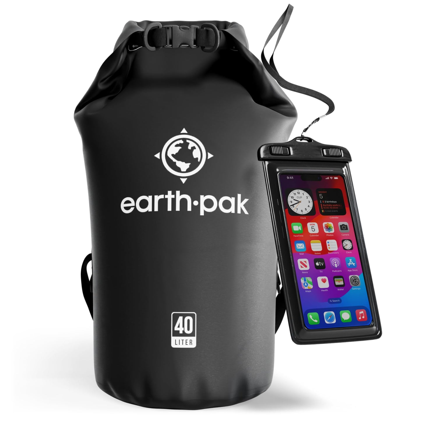 Earth Pak 55L Waterproof Dry Bag with Phone Pouch