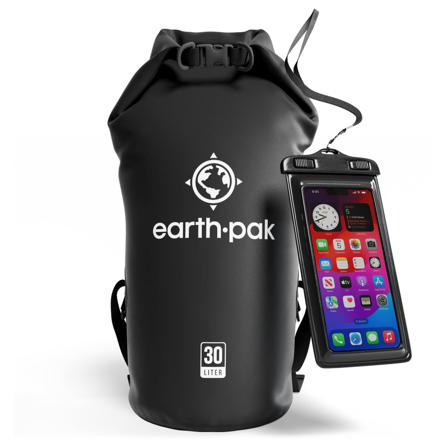 Earth Pak 55L Waterproof Dry Bag with Phone Pouch