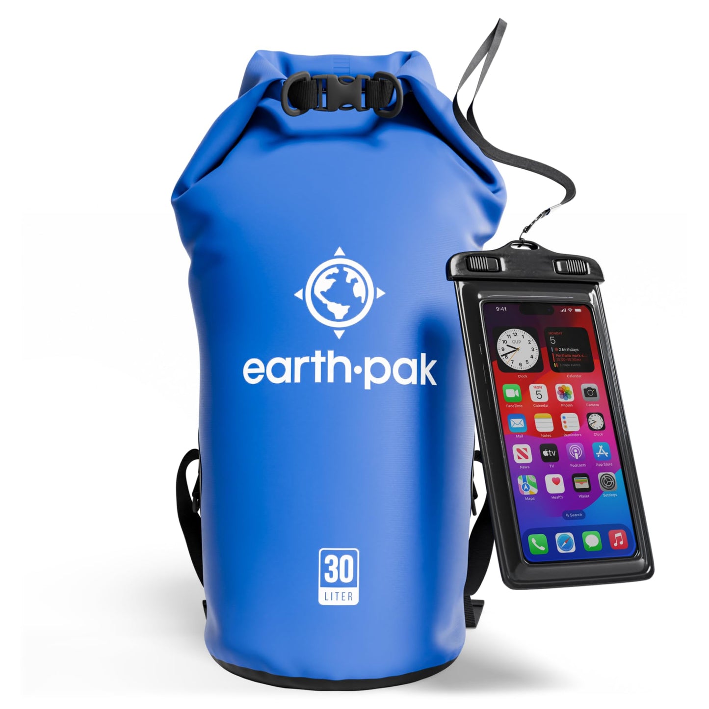 Earth Pak 55L Waterproof Dry Bag with Phone Pouch