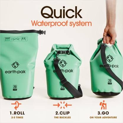 Earth Pak 55L Waterproof Dry Bag with Phone Pouch