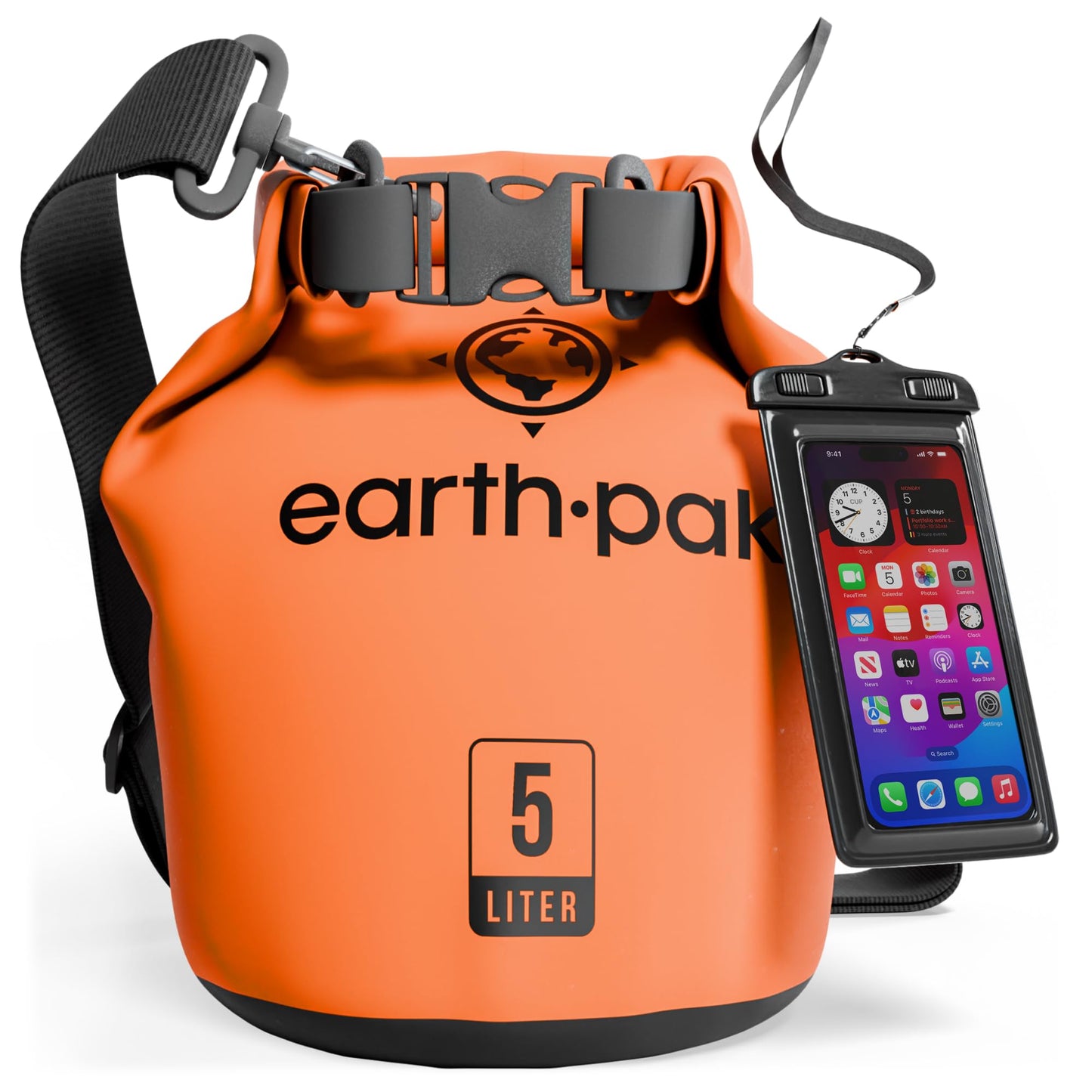 Earth Pak 55L Waterproof Dry Bag with Phone Pouch