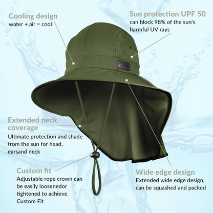 Sukeen Cooling Hat with UPF50+ Sun Protection