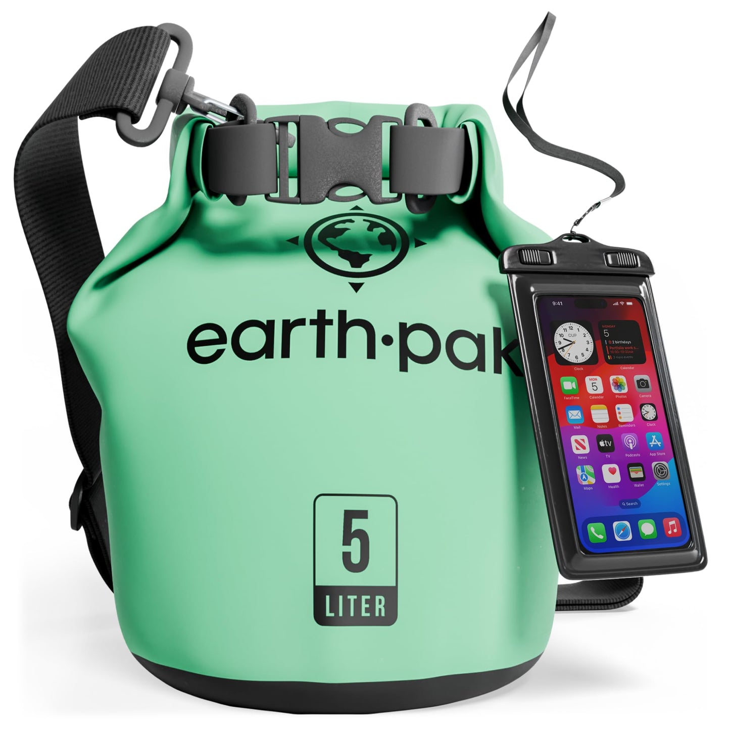 Earth Pak 55L Waterproof Dry Bag with Phone Pouch