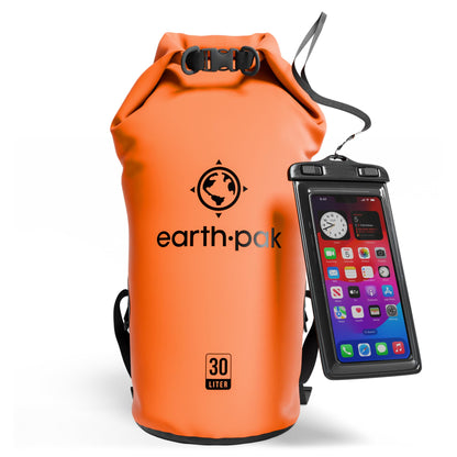 Earth Pak 55L Waterproof Dry Bag with Phone Pouch