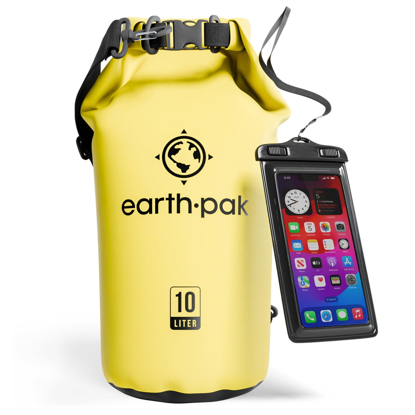 Earth Pak 55L Waterproof Dry Bag with Phone Pouch