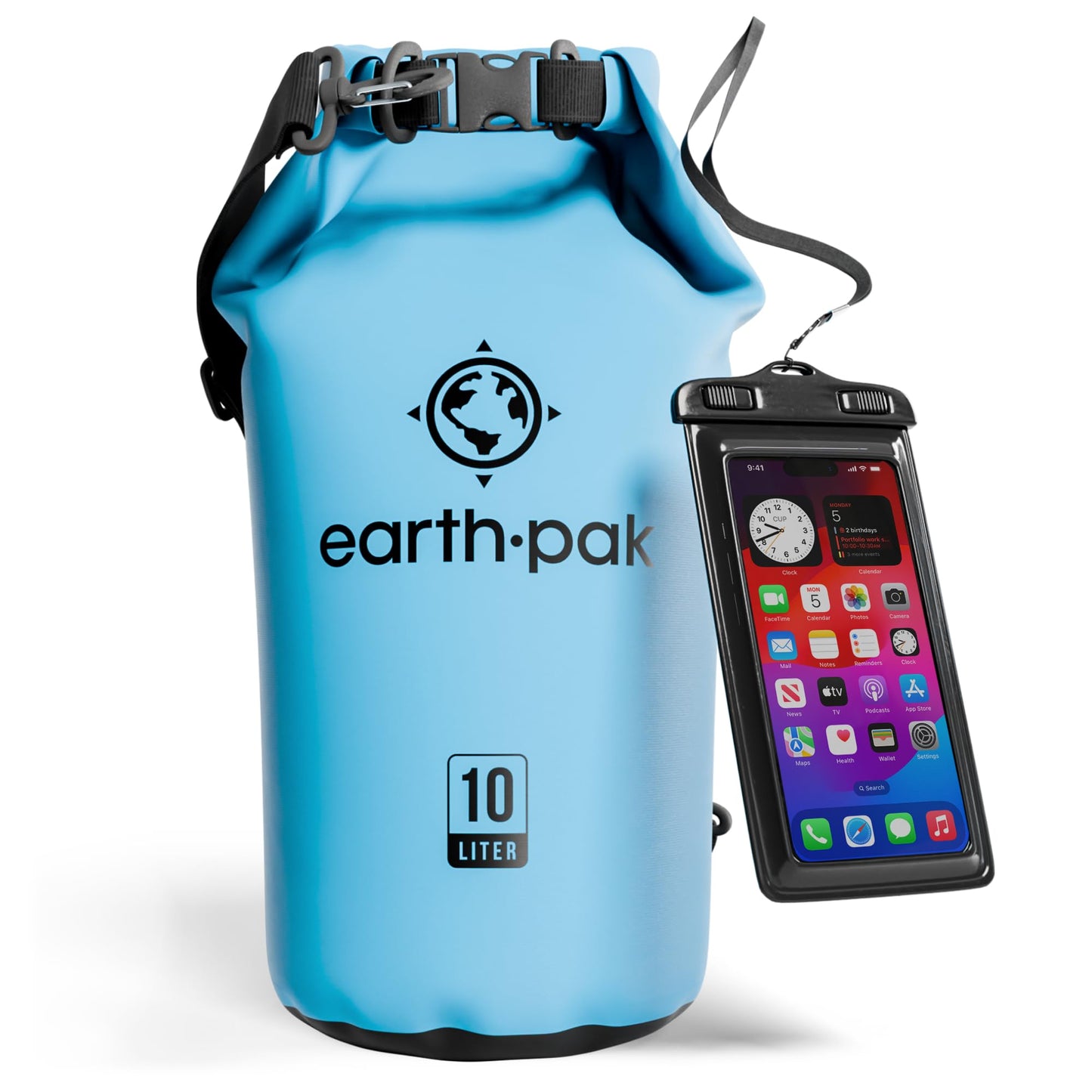 Earth Pak 55L Waterproof Dry Bag with Phone Pouch