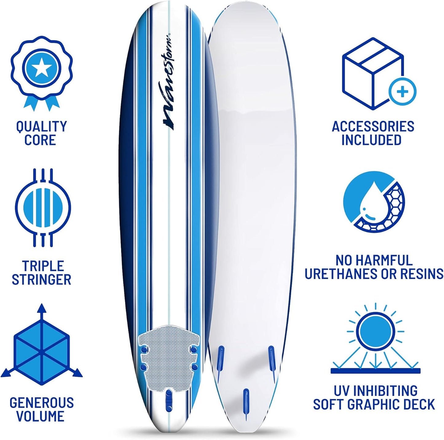 Wavestorm 8ft Classic Surfboard