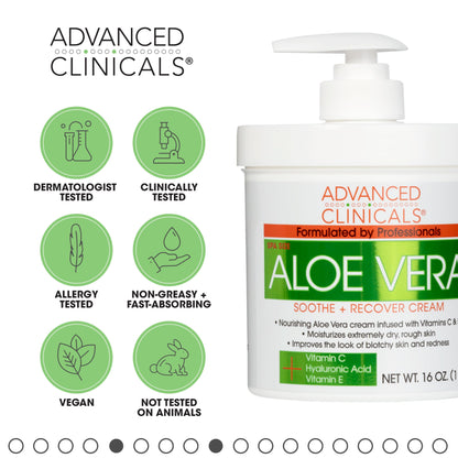 Advanced Clinicals Aloe Vera Lotion | Moisturizer with Hyaluronic Acid