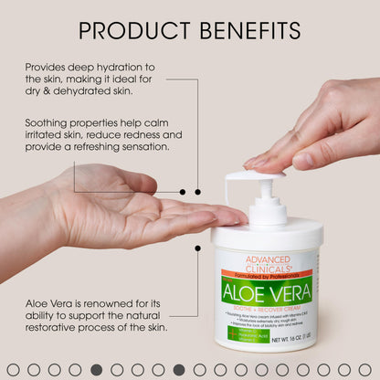 Advanced Clinicals Aloe Vera Lotion | Moisturizer with Hyaluronic Acid